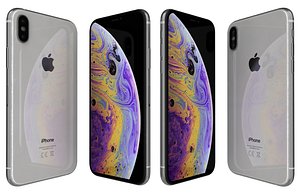 apple iphone xs white 3D model