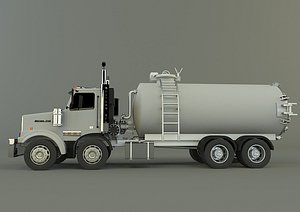 white tanker truck 3D model