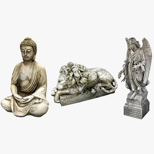 3D model statues buddha angel