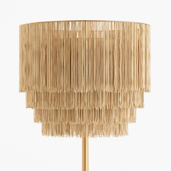 tiered fringe floor lamp