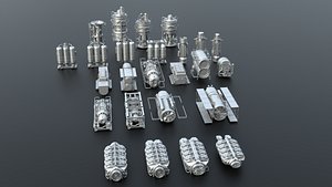 Sci-Fi Industrial Machinery Kitbash Pack 27 Objects