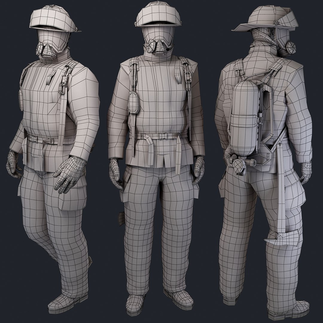 Firefighter Character Rigging 3d Max