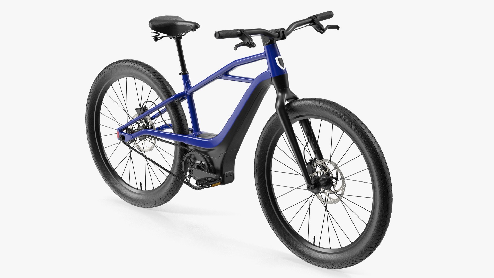 Modern Electric Bike Blue 3D model preview
