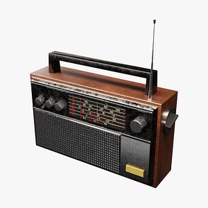 Old Classic Wooden Vintage Radio 3D model