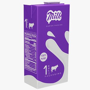 Milk Carton Box 3 3D model
