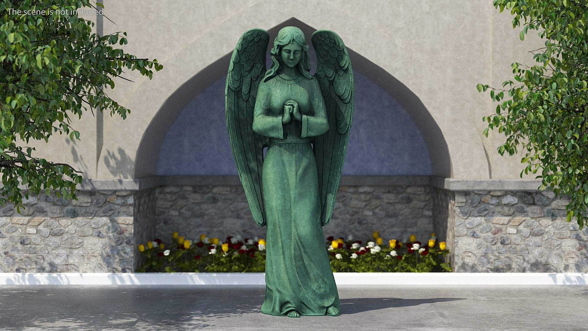 Angel Outdoor Garden Statue 3D model preview