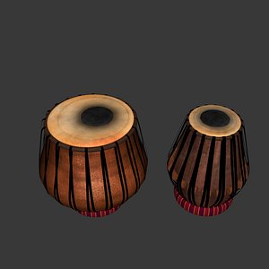 3D tabla indian instrument model
