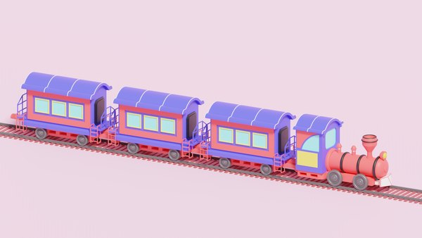 3D Cartoon Train - TurboSquid 1766608