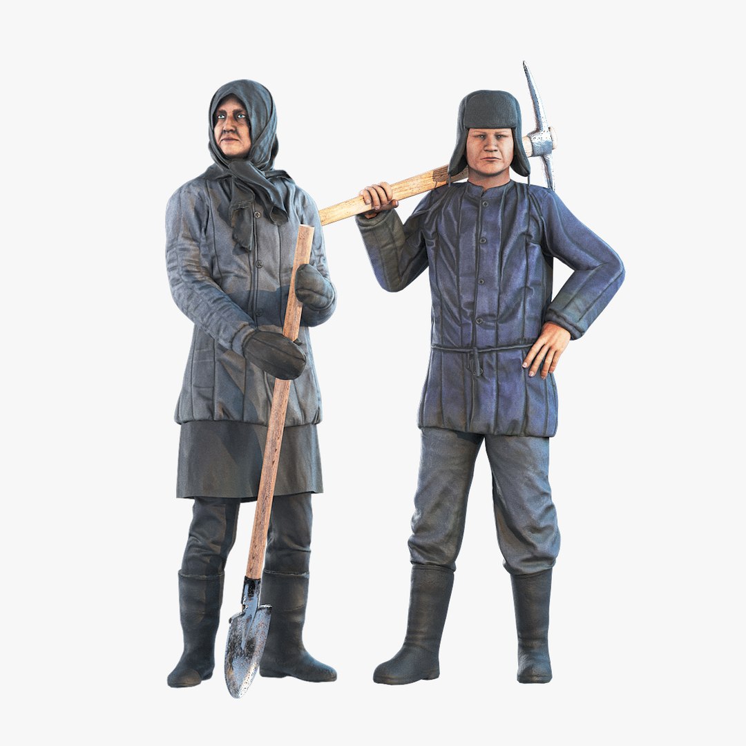 3D Soviet Laborers Model - TurboSquid 2226972
