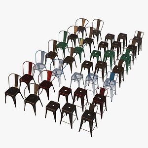 Tolix Chairs and Stools Pack