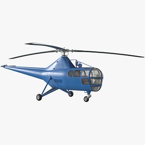Civilian Multirole Helicopter Blue Rigged for Maya 3D model