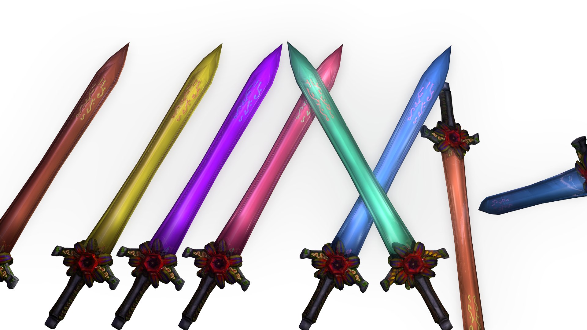 Glass Sword Colores 3d Model