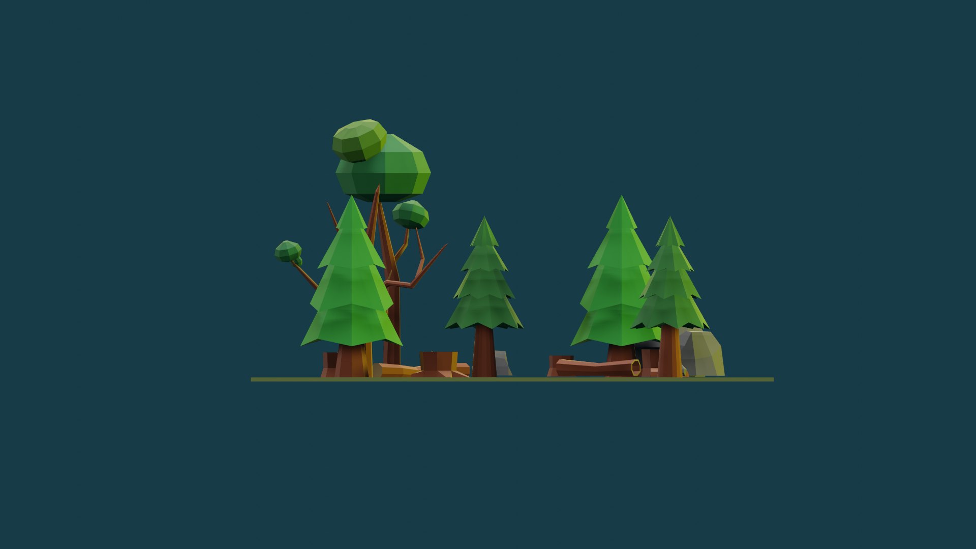 SIMPLE LOWPOLY FOREST PACK 3D Model - TurboSquid 2194735