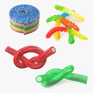 Colorful Gummy Candies Collection 2 3D