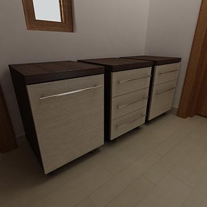 mobile pedestal drawers obj