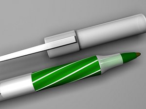 3d model bic pen green