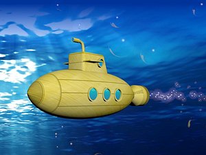 Yellow Submarine with bubbles