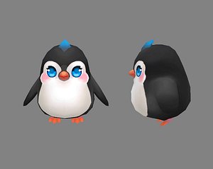 3D Cartoon baby penguin - female - lovely model