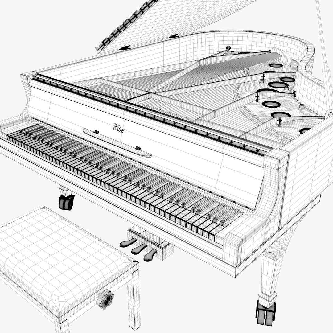 Grand Piano 3D Model - 3DCADBrowser