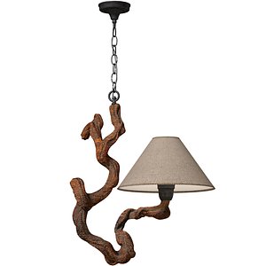 Rustic style pendant ceiling lamp natural wood driftwood 3D model