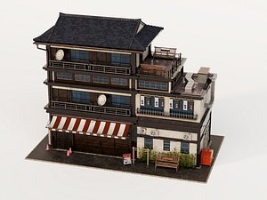 Japanese Traditional Town Machiya Buildings 3D model