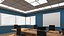 Sala de seminarios con paredes azules