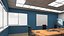 Sala de seminarios con paredes azules