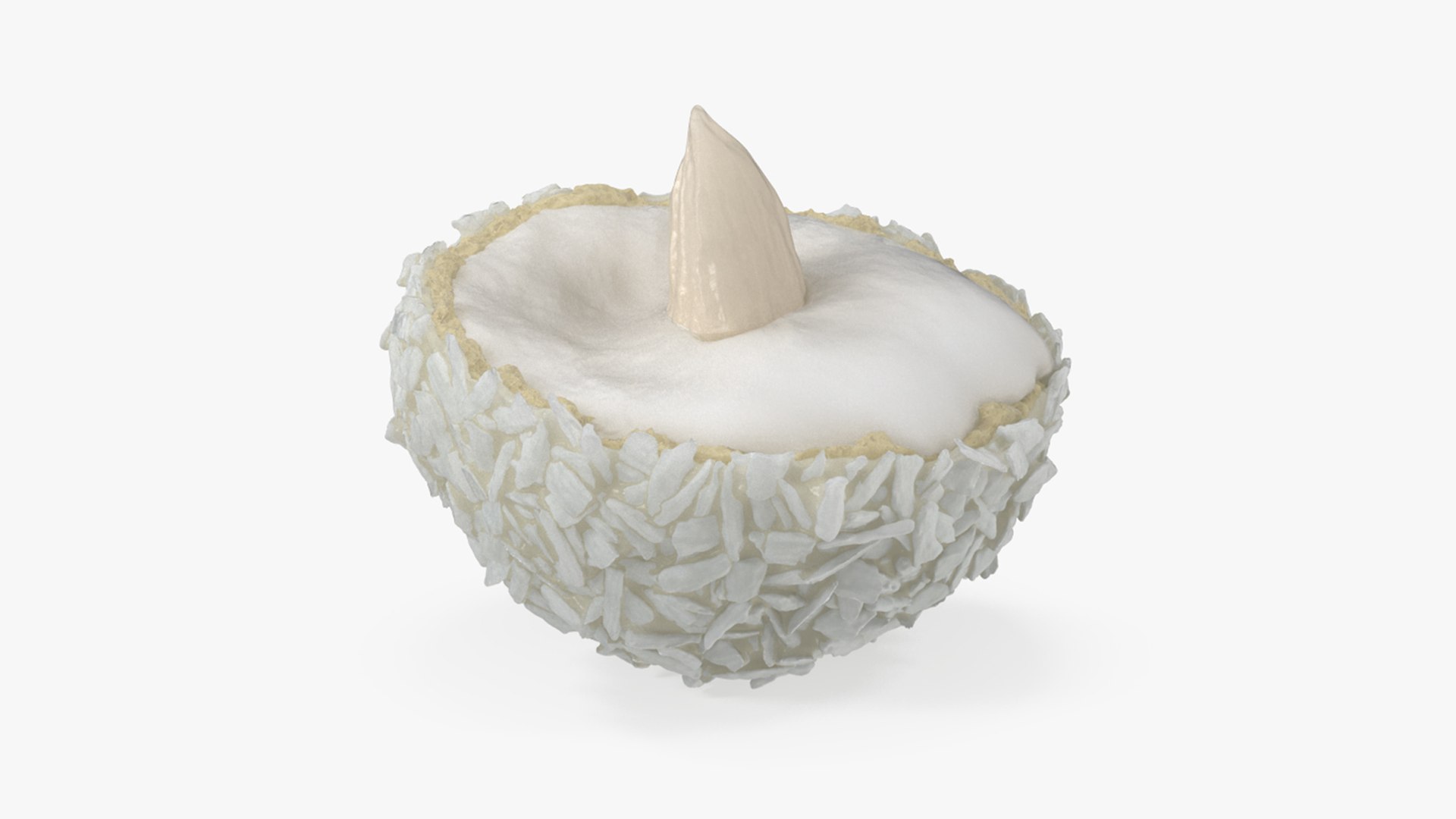 Half of Coconut White Chocolate Candy Ball 3D model preview