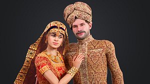 3D Indian couple Rigged