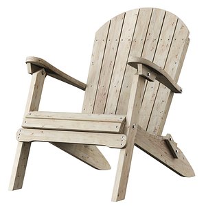 3D Outdoor wooden chair