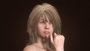 3D Naked girl thinking model