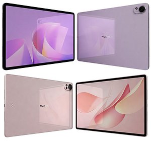 3D Huawei MatePad Air 12 Pink And Huawei MatePad 11 5 S 2025 Violet