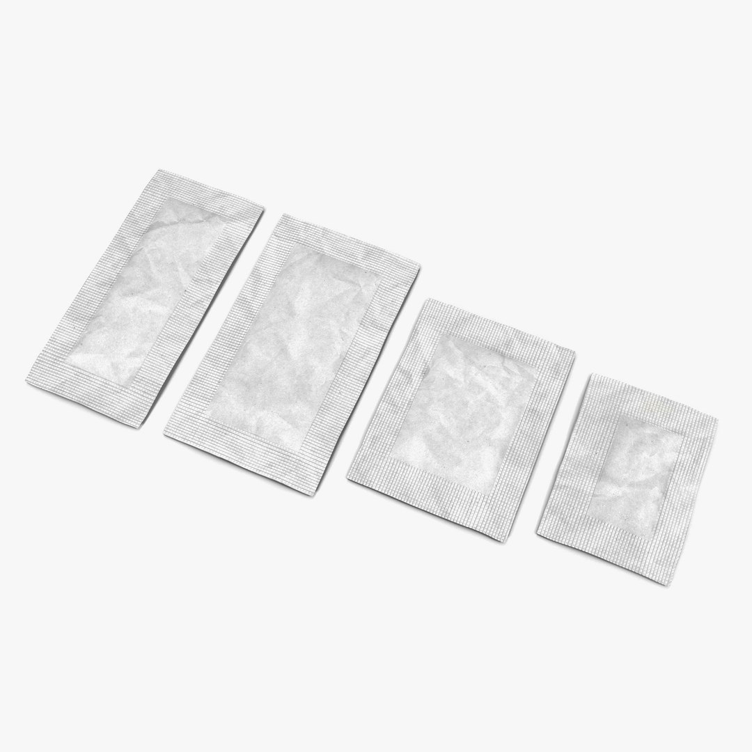 Sugar Packets White Set 3D model preview