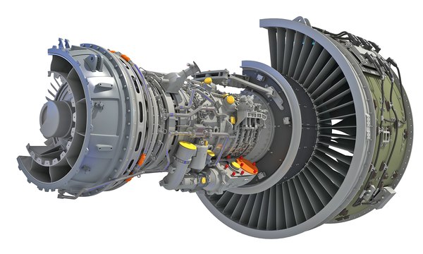 3D geared turbofan engine cutaway - TurboSquid 1470867