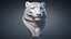 3D snow leopard bust animal model