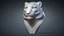 3D snow leopard bust animal model