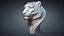 3D snow leopard bust animal model