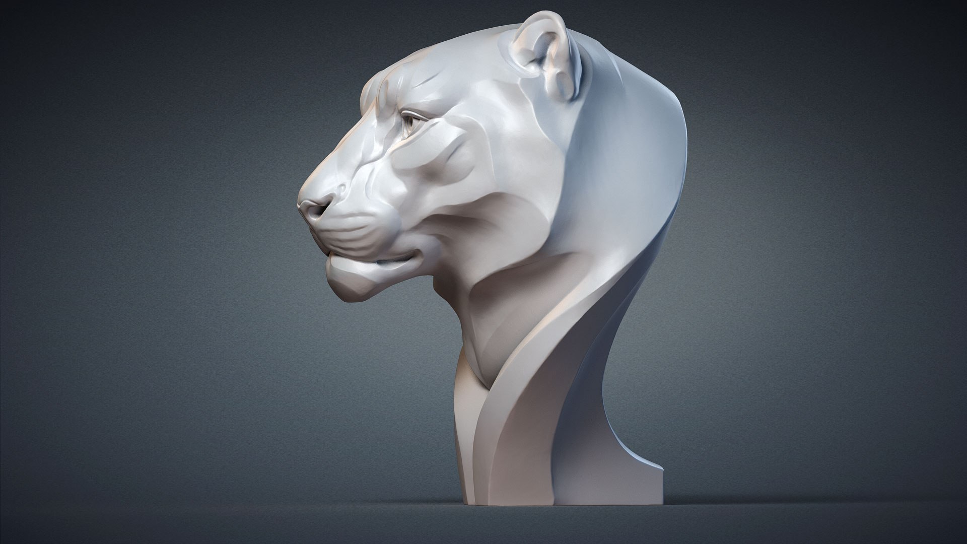 3D Snow Leopard Bust Animal Model - TurboSquid 1536217