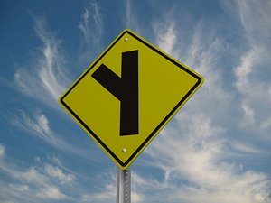 Adjacent Diagonal Street Sign