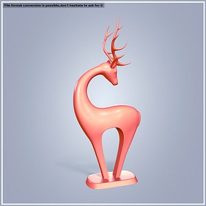 3D Abstract Deer Sculpture - Ready for 3D Printing