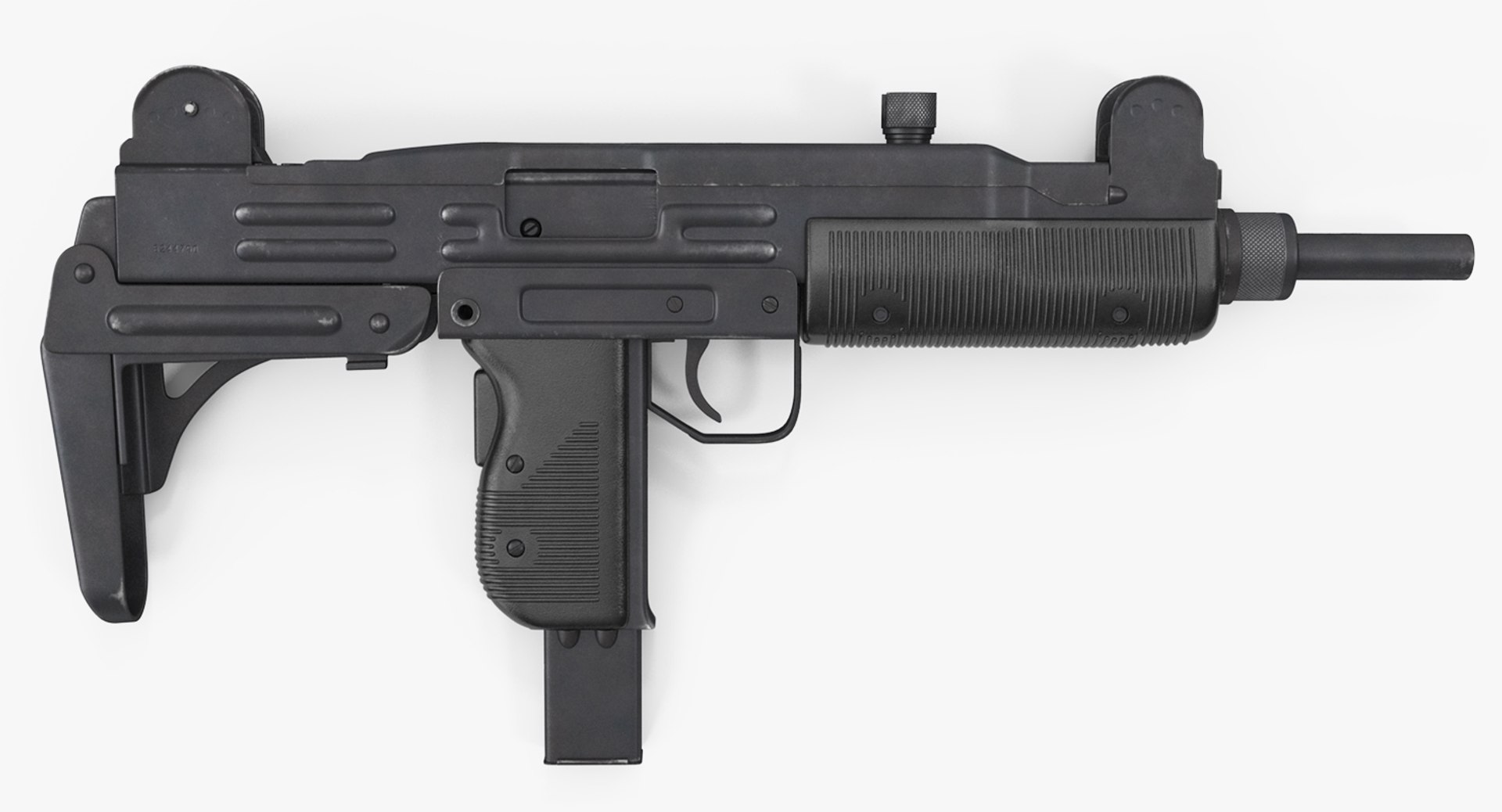 Submachine gun UZI SMG Rigged 3D model preview