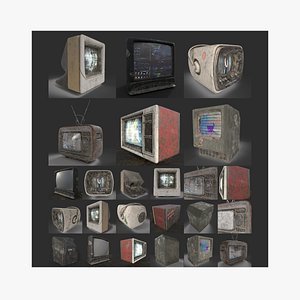 3D Old TV asset package model