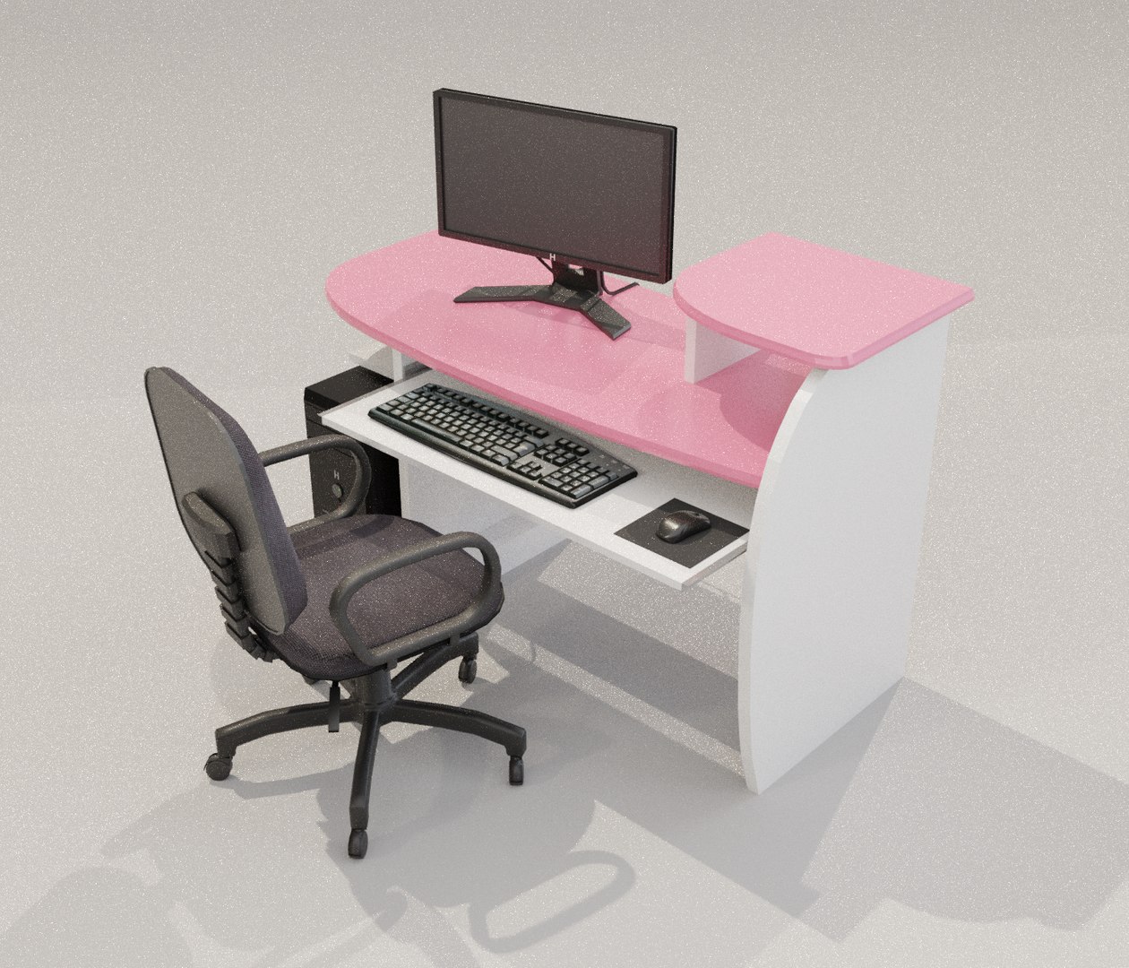 3D Computer Desk Desktop Model - TurboSquid 1400875