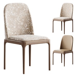 Leather Scandinavian Restaurant Side Chair