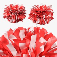 Cheerleading Pom Poms Pair Red