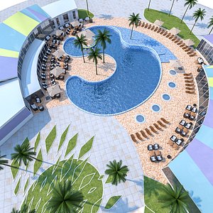 Ourdoor Spa Pool 3D model