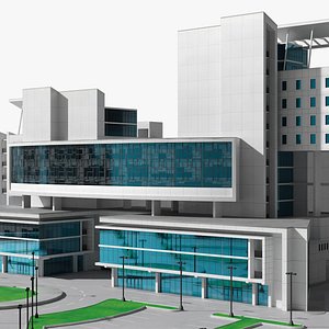 Modern Complex with Landscaping 3D model