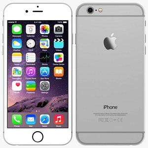 apple iphone 6 silver 3d model