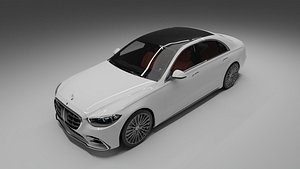 3D MERCEDES BENZ S CLASS 2021 WHITE model