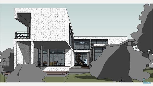 modelo 3d Modern house - Revit model - TurboSquid 2017253